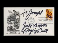 A Group of Sugar Ray Robinson, Jake LaMotta and Rocky Graziano Signed Autograph Items,