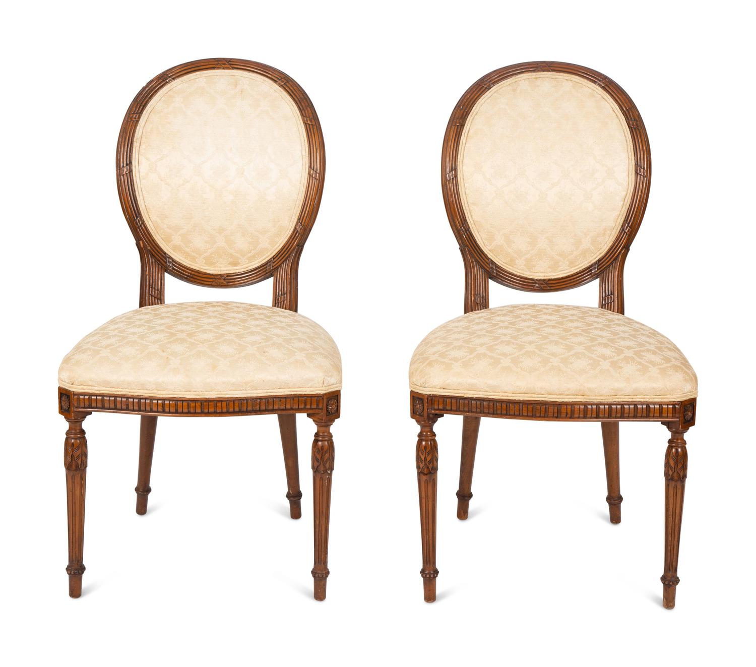 A Set of Four Louis XVI Style Side Chairs