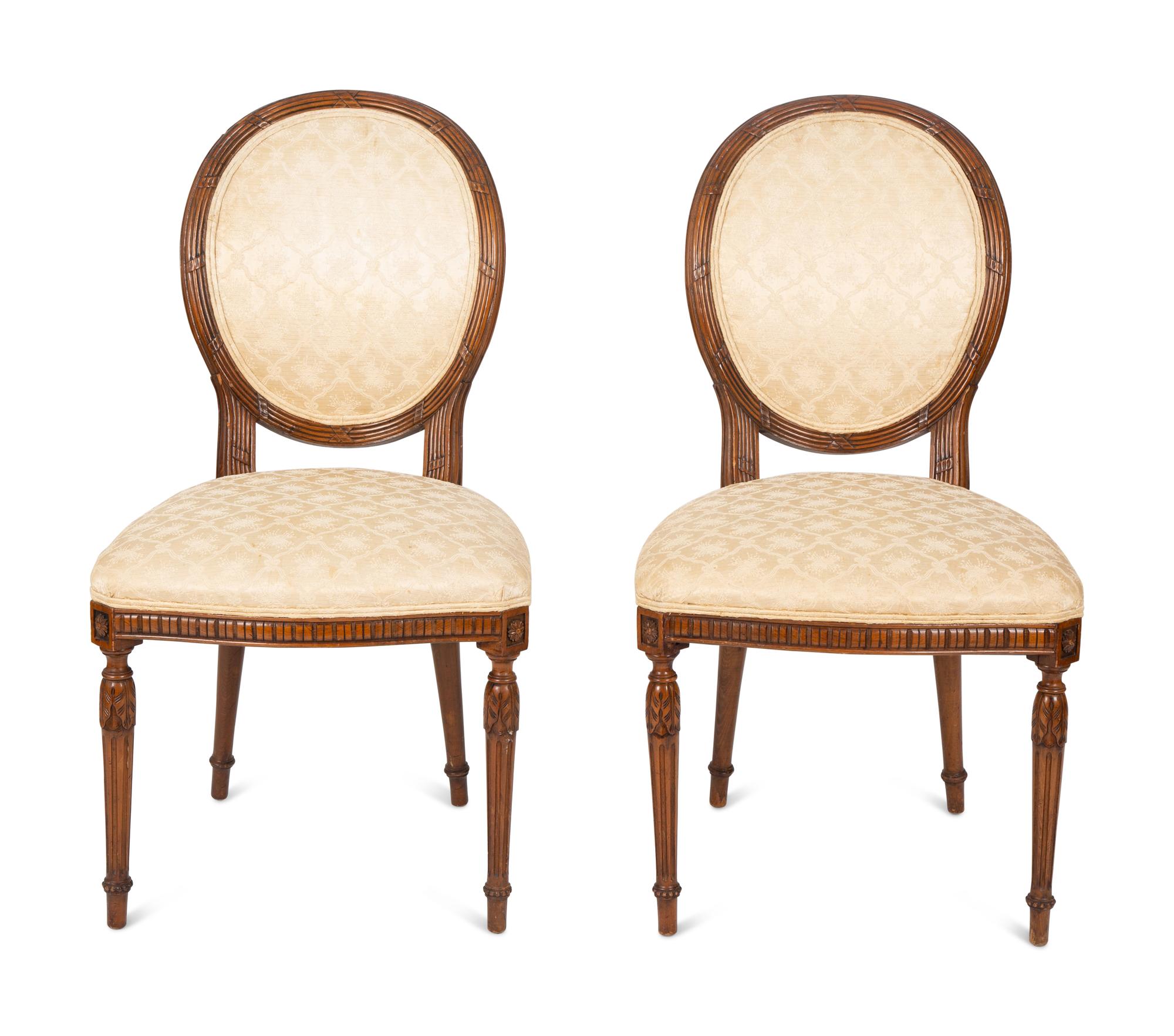 A Set of Four Louis XVI Style Side Chairs