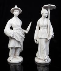 Two Italian Blanc de Chine Figures Height of tallest 16 inches. — CERAMICHE SAN MARCO, 20TH CENTURY