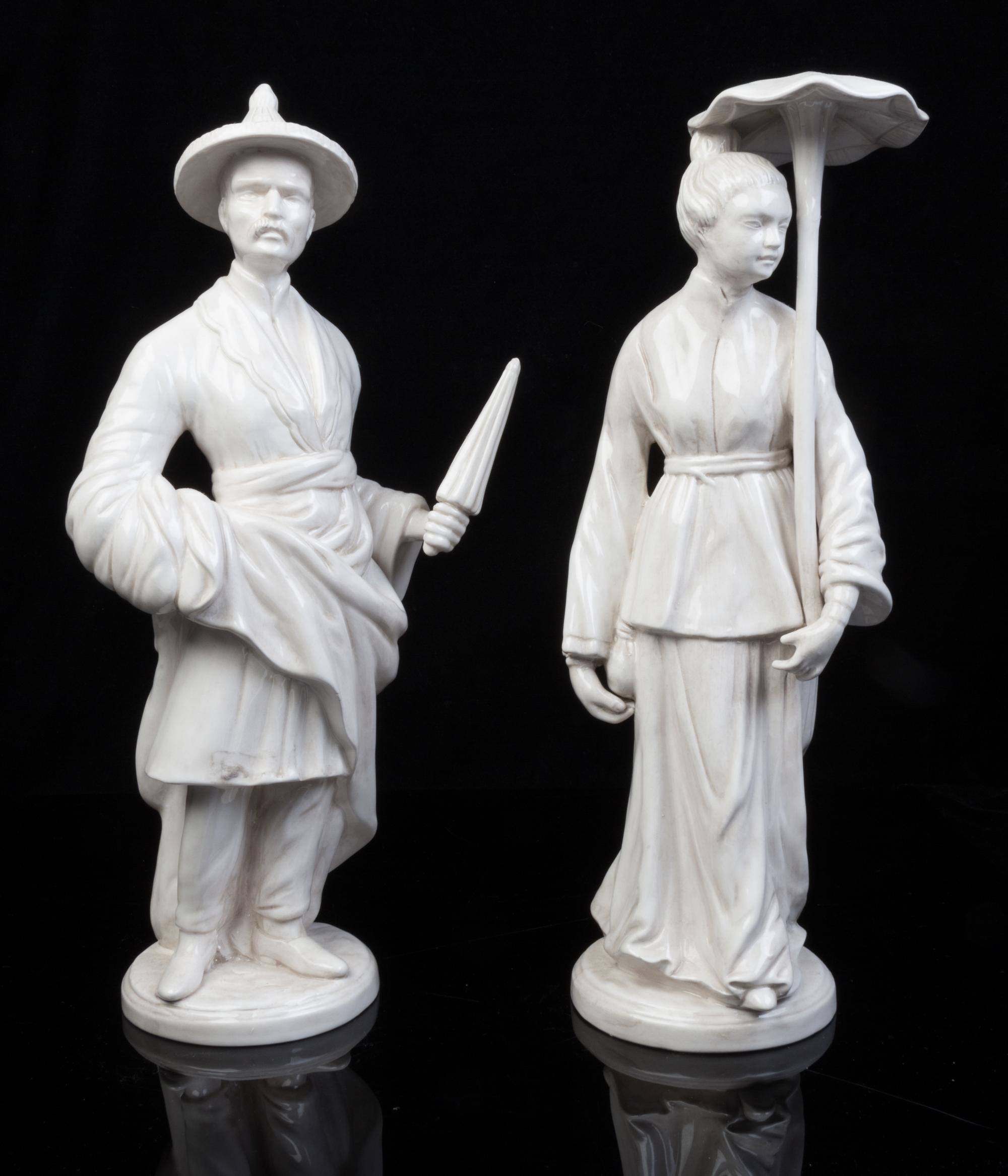 Two Italian Blanc de Chine Figures Height of tallest 16 inches. — CERAMICHE SAN MARCO, 20TH CENTURY