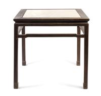 A Chinese Tieli Wood Mahjong Table Height 34 3/4 x width 36 x depth 36 inches. — 18TH CENTURY