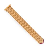 YELLOW GOLD AND RUBY BELT MOTIF BRACELET