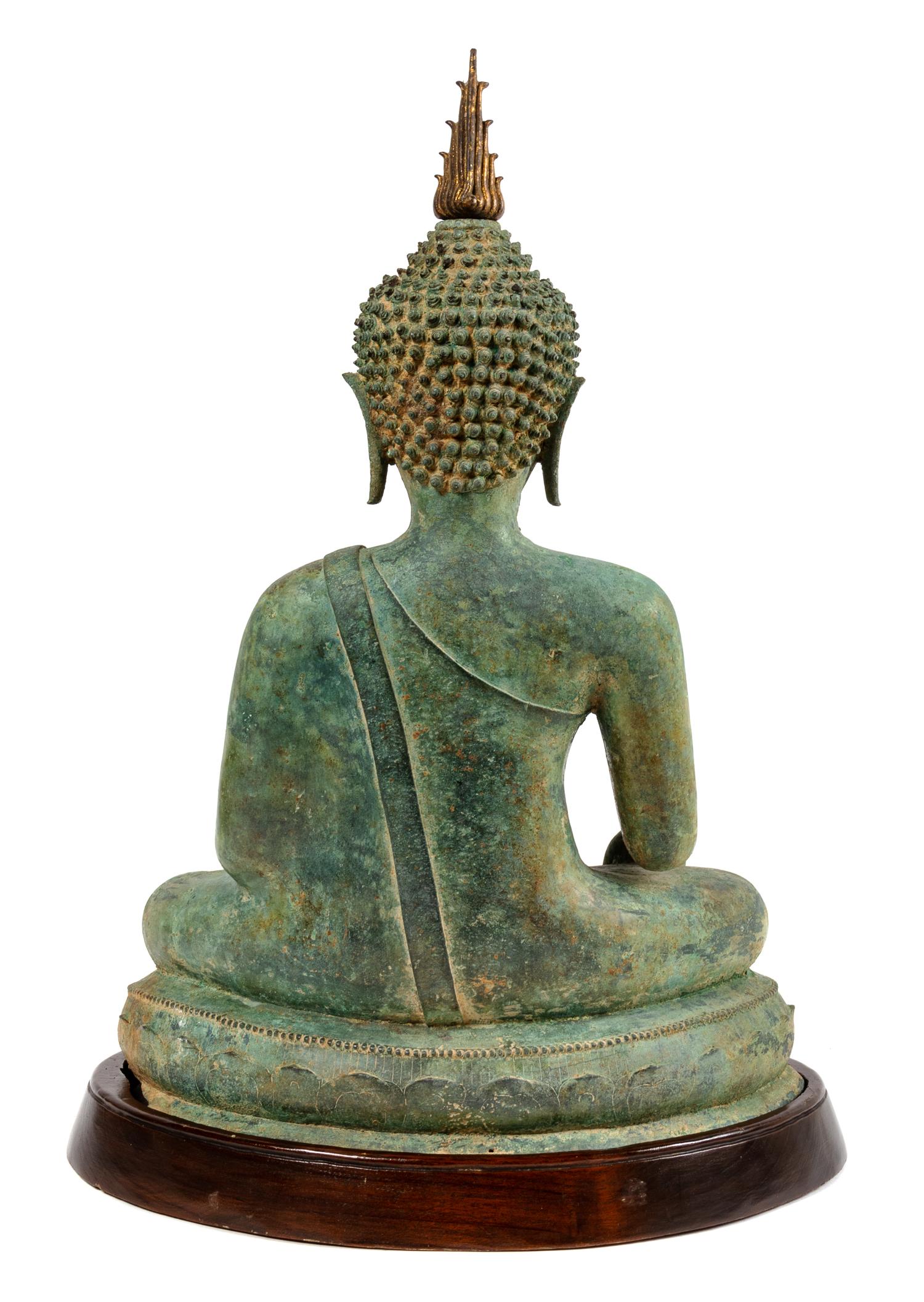 A Thai Bronze Figure of Seated Buddha Height 24 inches. — CHENGSENG PERIOD, 15TH CENTURY
