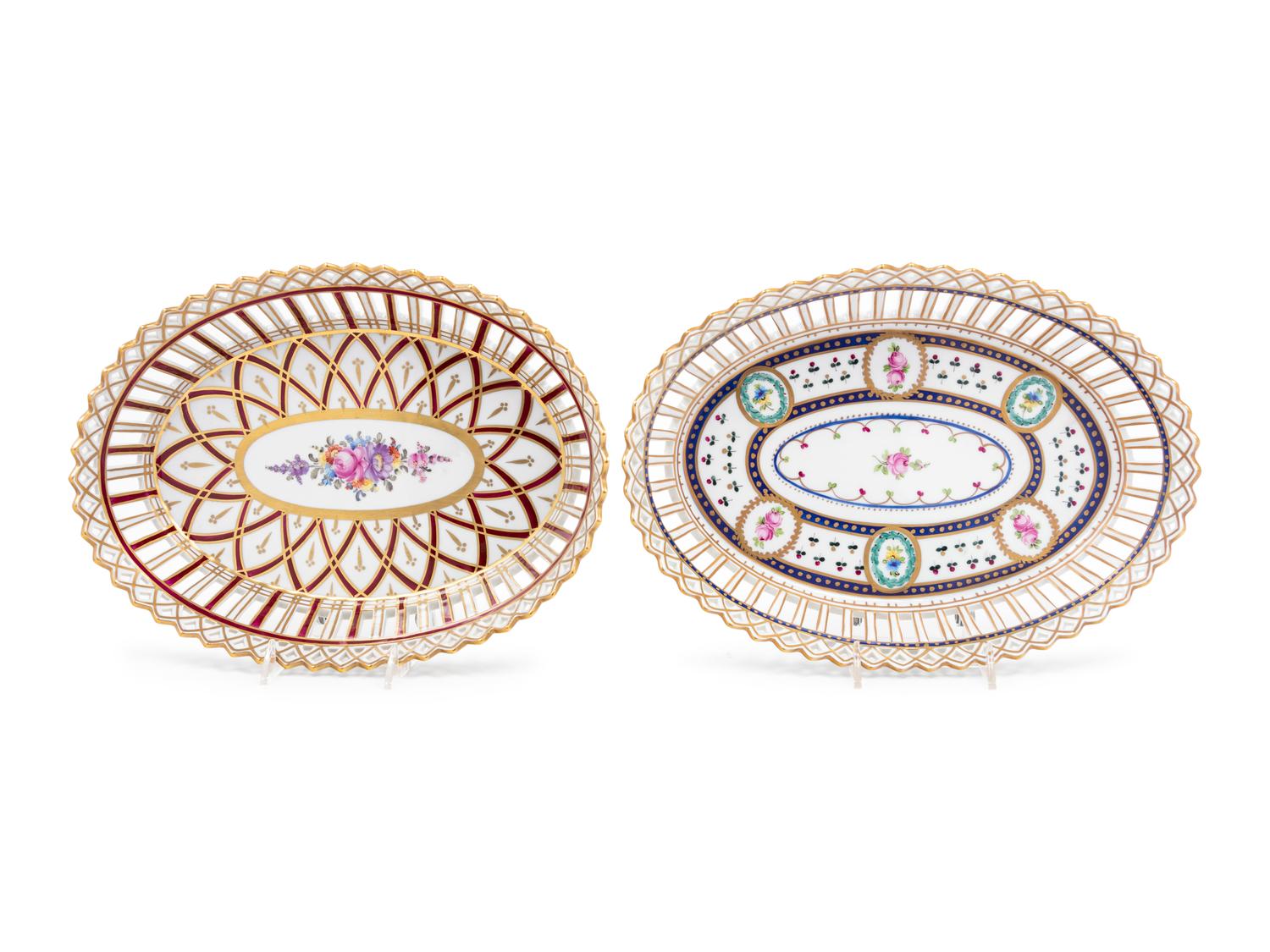 A Pair of Dresden Porcelain Baskets