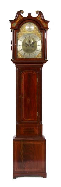 A Scottish Mahogany Tall Case Clcok Height 88 x width 18 1/2 x depth 9 1/4 inches. — HENDRIE OGG, 18TH CENTURY