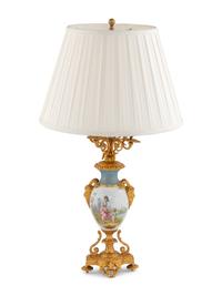 A Gilt Bronze Mounted Sèvres Style Porcelain Urn Mounted as a Lamp