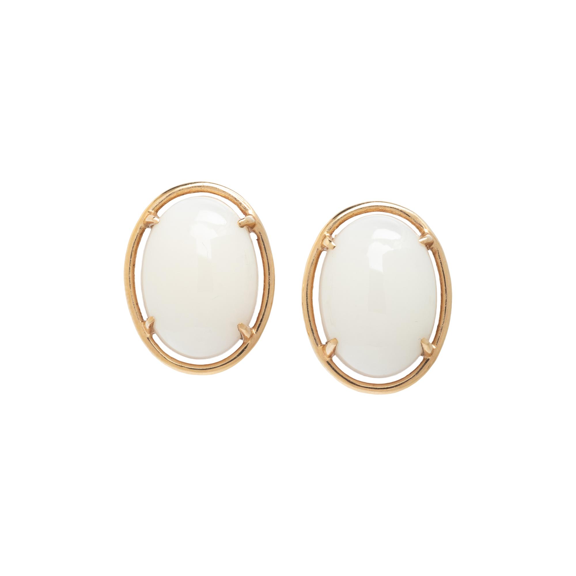 GUMPS, WHITE JADE 'PENINSULA' EARRINGS