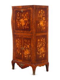 A Continental Marquetry Secrétaire à Abattant