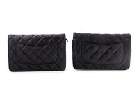 Two Chanel Black Quilted Leather Wallet Bags, 2006-2009