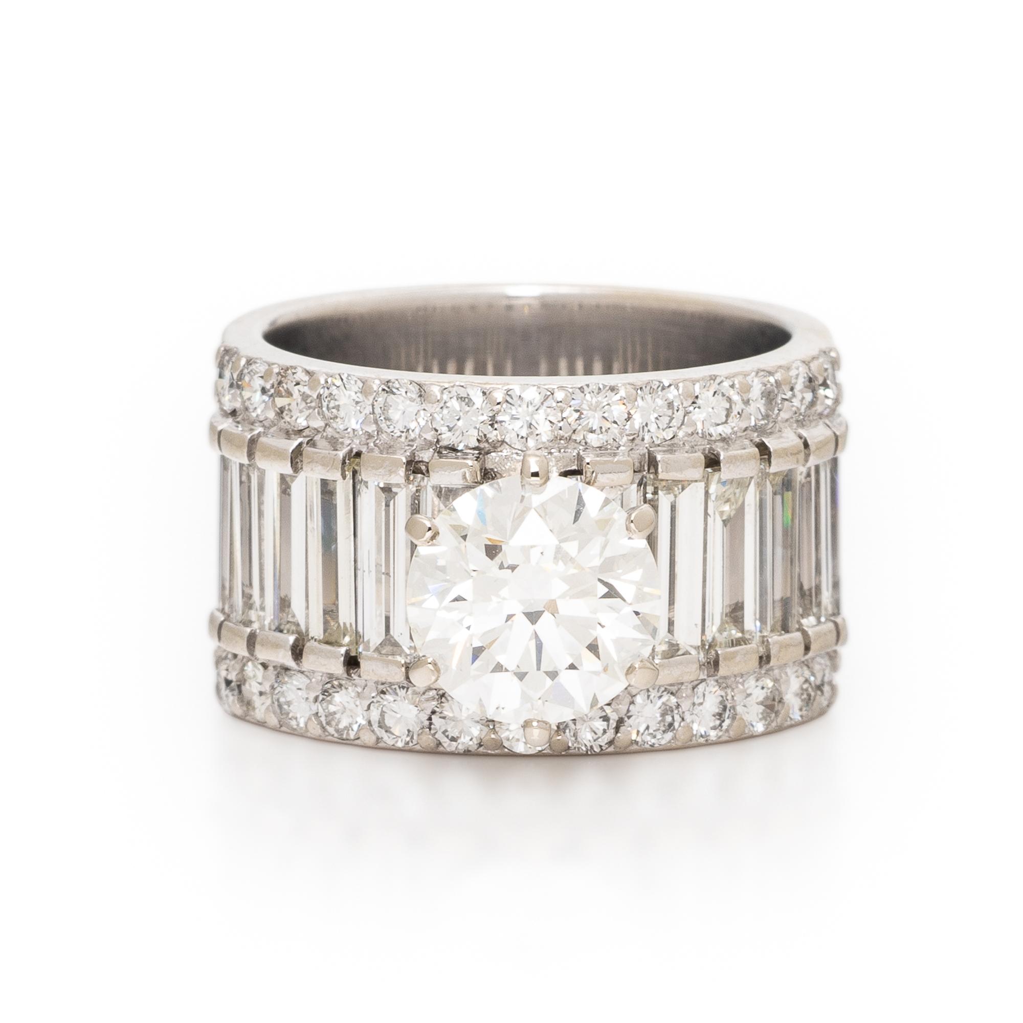 Diamond and White Gold Ring