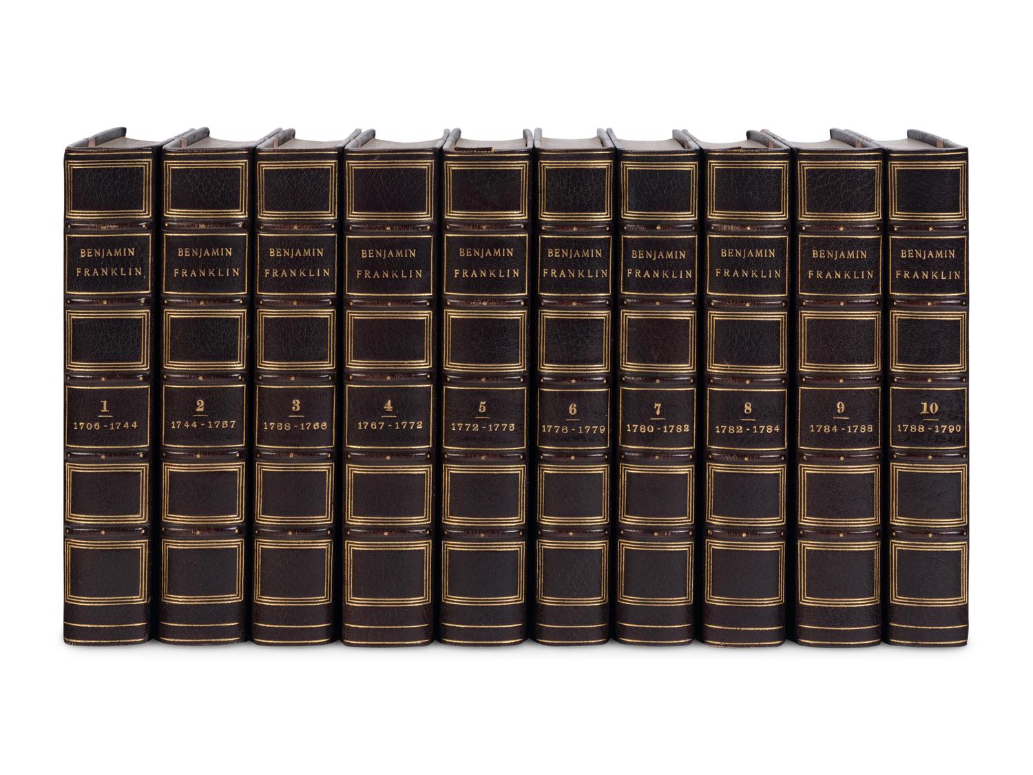 FRANKLIN, Benjamin (1706-1790). The Complete Works . John Bigelow, compiler and editor. New York and London: Knickerbocker Press for G.P. Putnam’s Sons, 1887-1888.