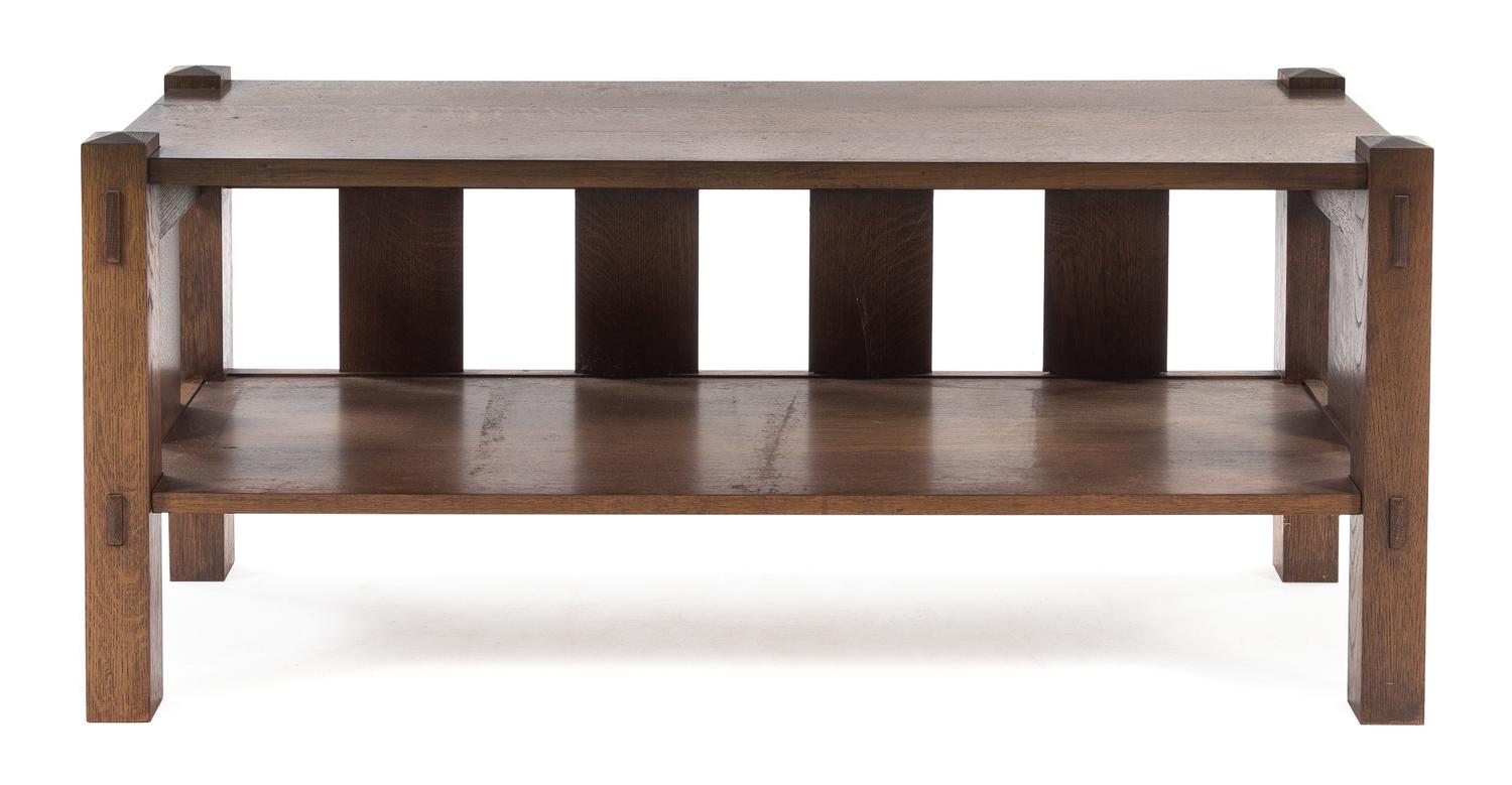 American, MID 20TH CENTURY, an Arts and Crafts style oak low table