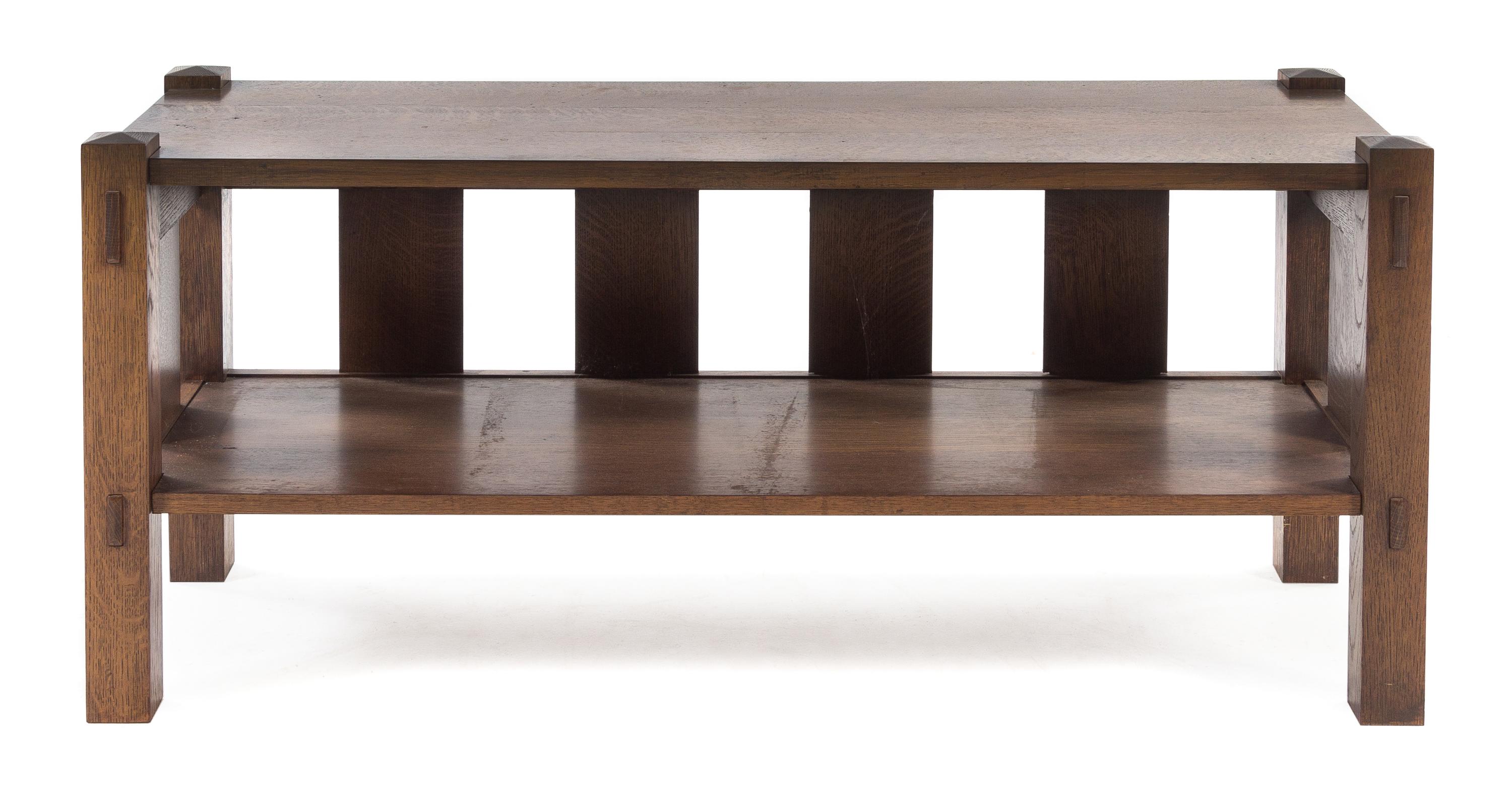 American, MID 20TH CENTURY, an Arts and Crafts style oak low table