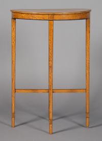 An English Sheraton Style Side Table, Height 28 1/2 x width 19 1/4 x depth 14 3/4 inches.