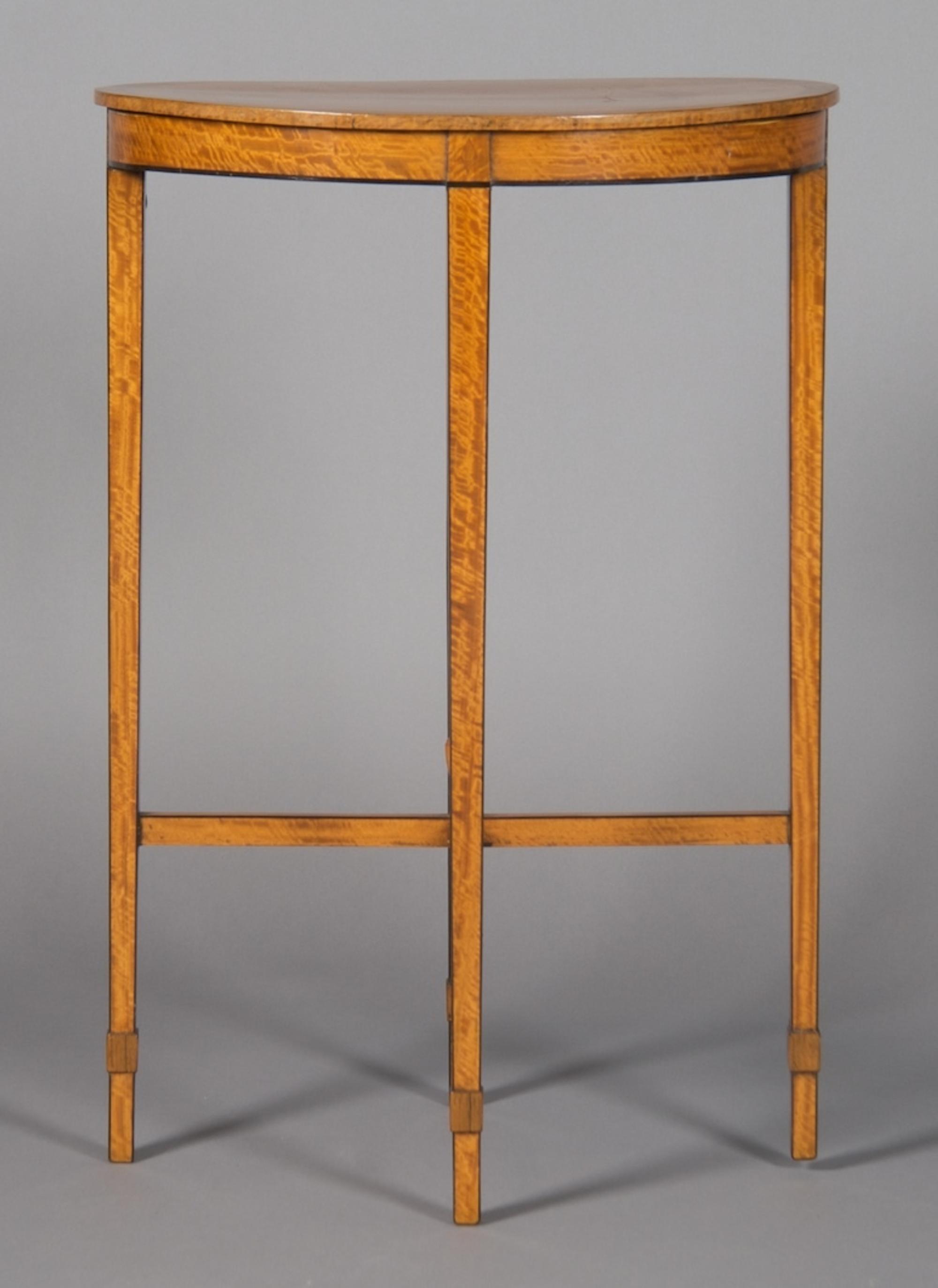 An English Sheraton Style Side Table, Height 28 1/2 x width 19 1/4 x depth 14 3/4 inches.
