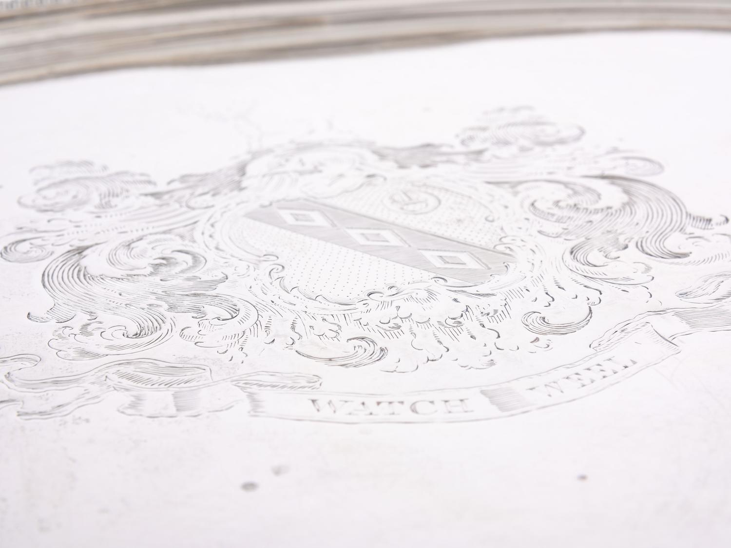 A George III Silver Armorial Handled Tray