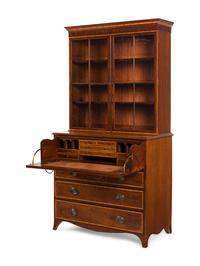 A George III Mahogany Bureau Bookcase