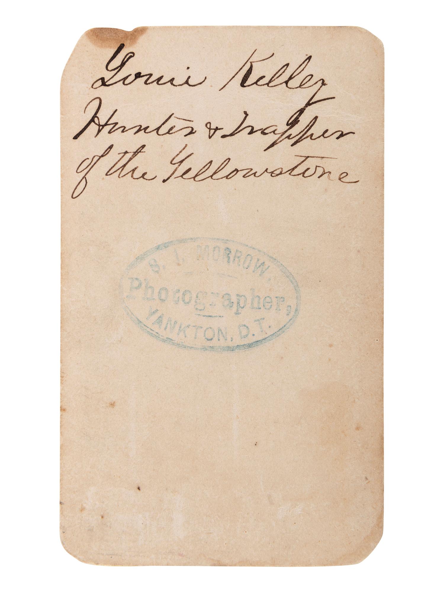[WESTERN AMERICANA]. MORROW, Stanley J., photographer. CDV of Luther "Yellowstone" Kelly. Yankton, Dakota Territory.