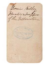 [WESTERN AMERICANA]. MORROW, Stanley J., photographer. CDV of Luther "Yellowstone" Kelly. Yankton, Dakota Territory.