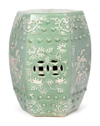 A Chinese Celadon Glazed Porcelain Garden Stool