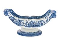 A Staffordshire Blue Willow Cheese Wheel Stand