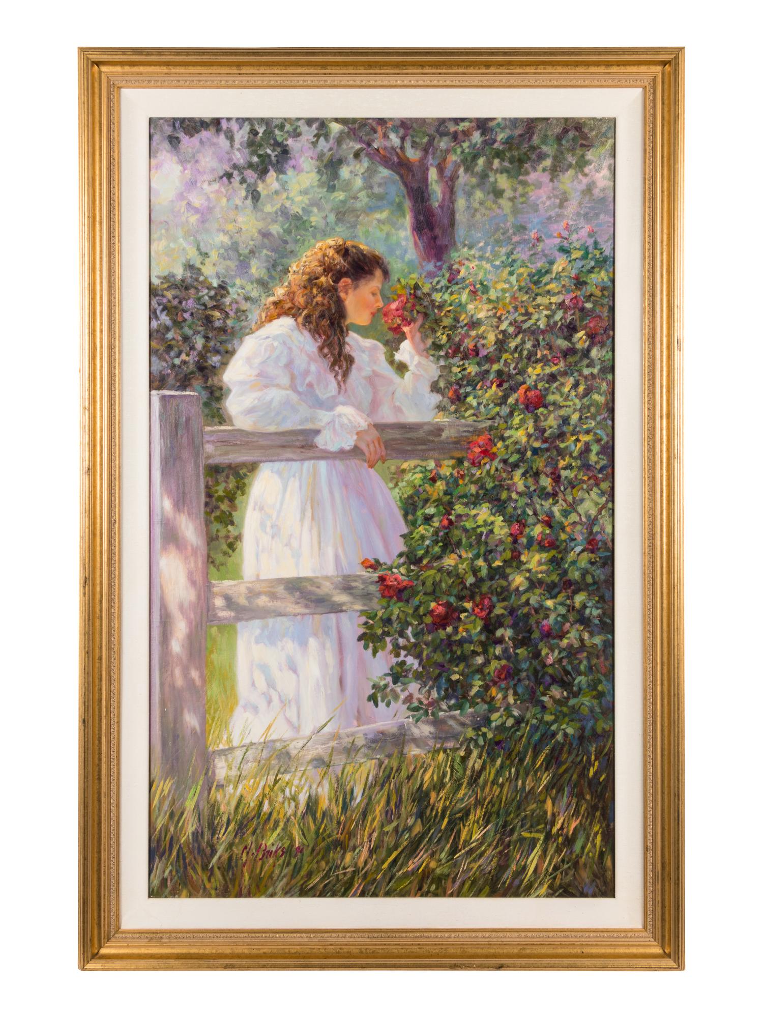 Woman by Fence