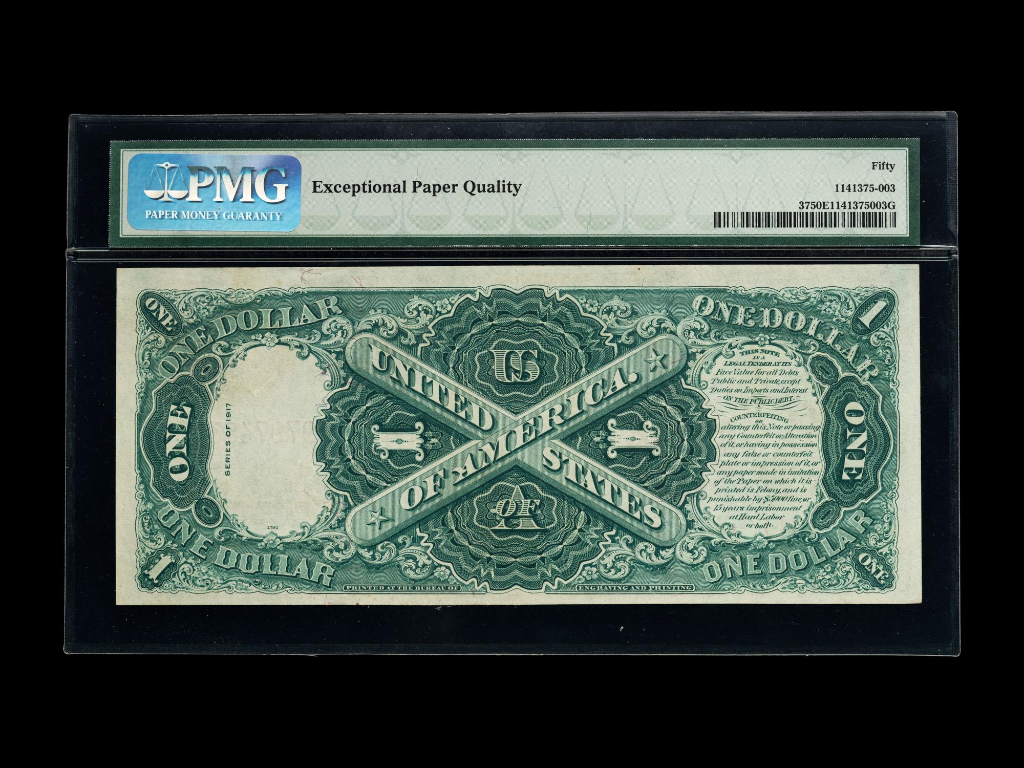 A Series 1917 $1 Legal Tender Note (PMG AU50 EPQ) [Fr. 37]
