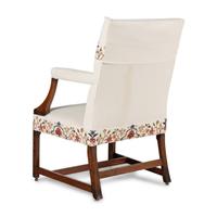 A George III Fret-Carved Mahogany Library Armchair