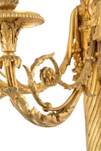 A Pair of Louis XVI Style Gilt Bronze Five-Light Wall Lights