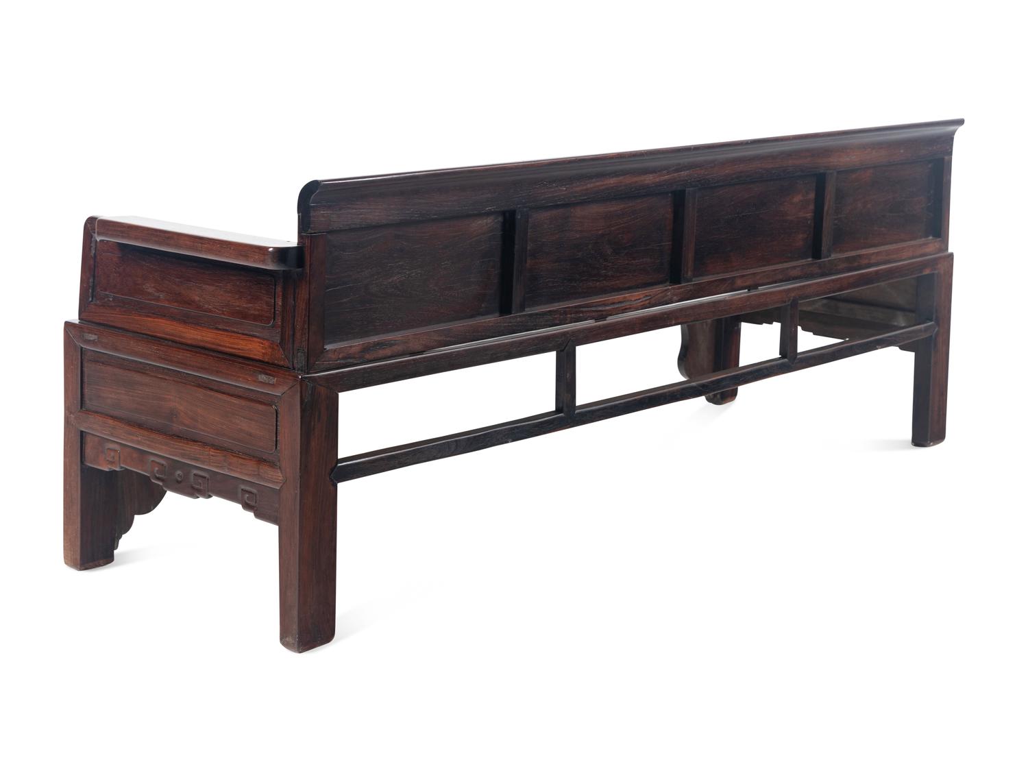 A Chinese Carved Zitan Day Bed, Luohanchuang