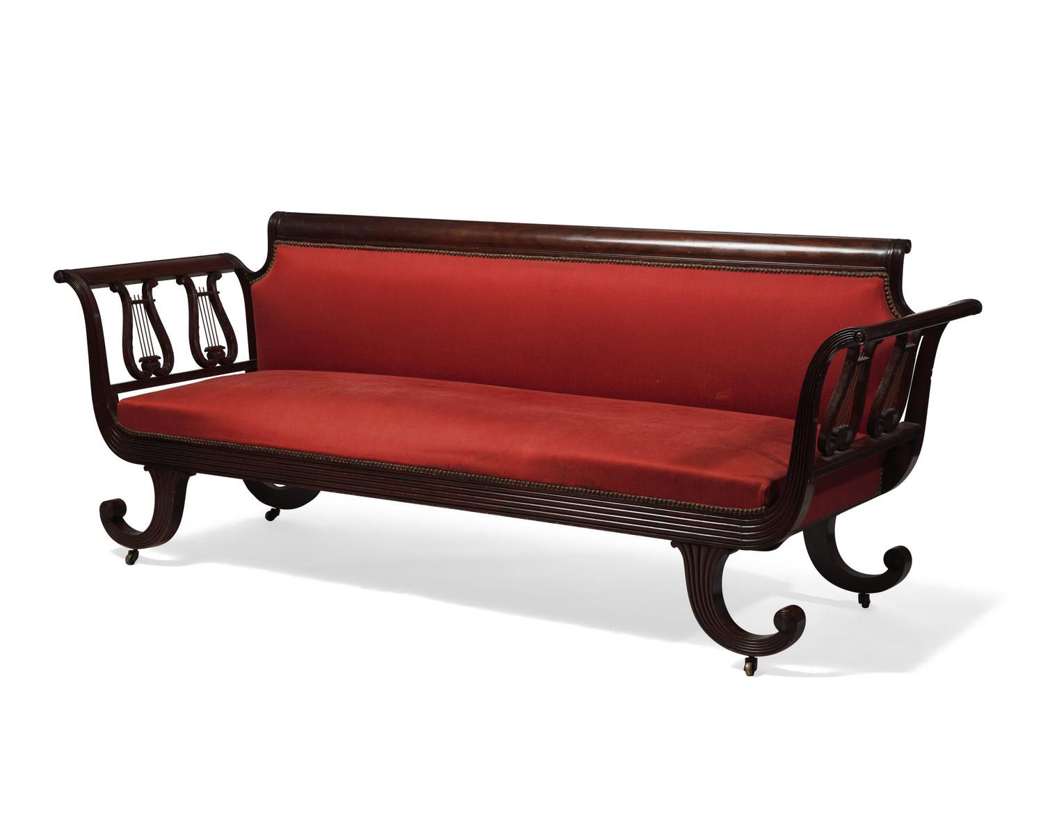 A Classical Style Carved Mahogany Sofa