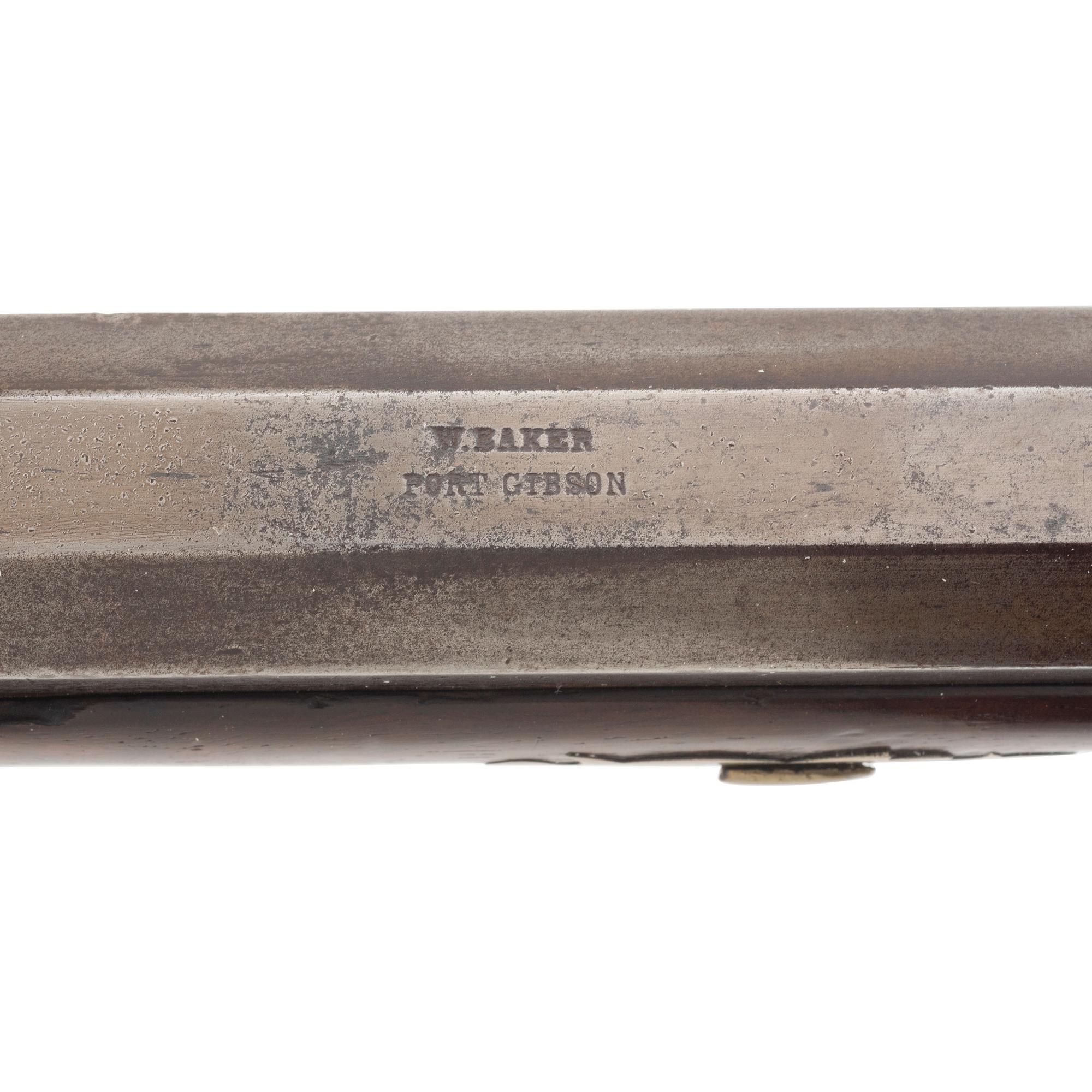 W Baker of Port Gibson, MS Marked Antebellum Half Stock Percussion Plains Style Rifle