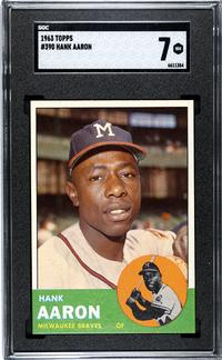 A 1963 Topps Hank Aaron Baseball Card No. 390 (SGC 7 NM)