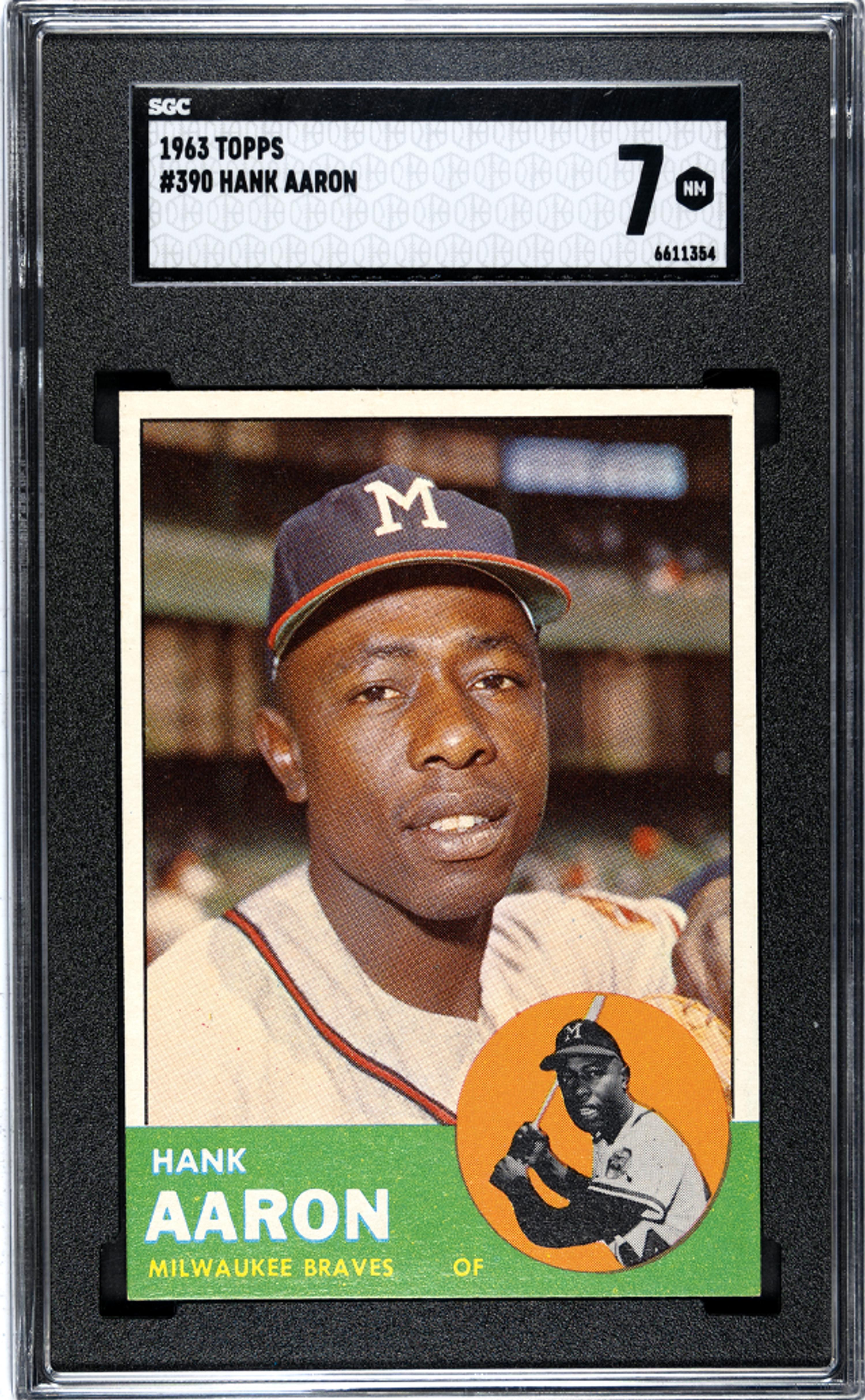 A 1963 Topps Hank Aaron Baseball Card No. 390 (SGC 7 NM)