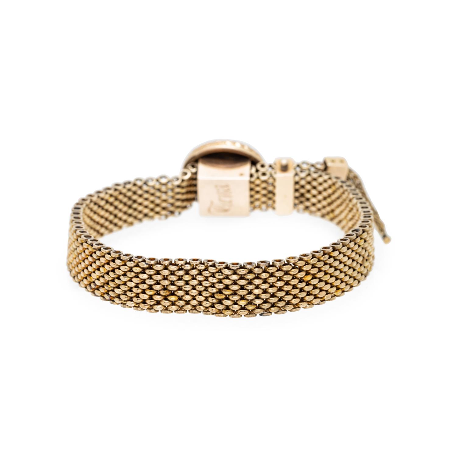 VICTORIAN, YELLOW GOLD MESH BRACELET