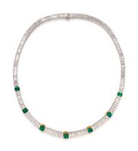 EMERALD AND DIAMOND NECKLACE