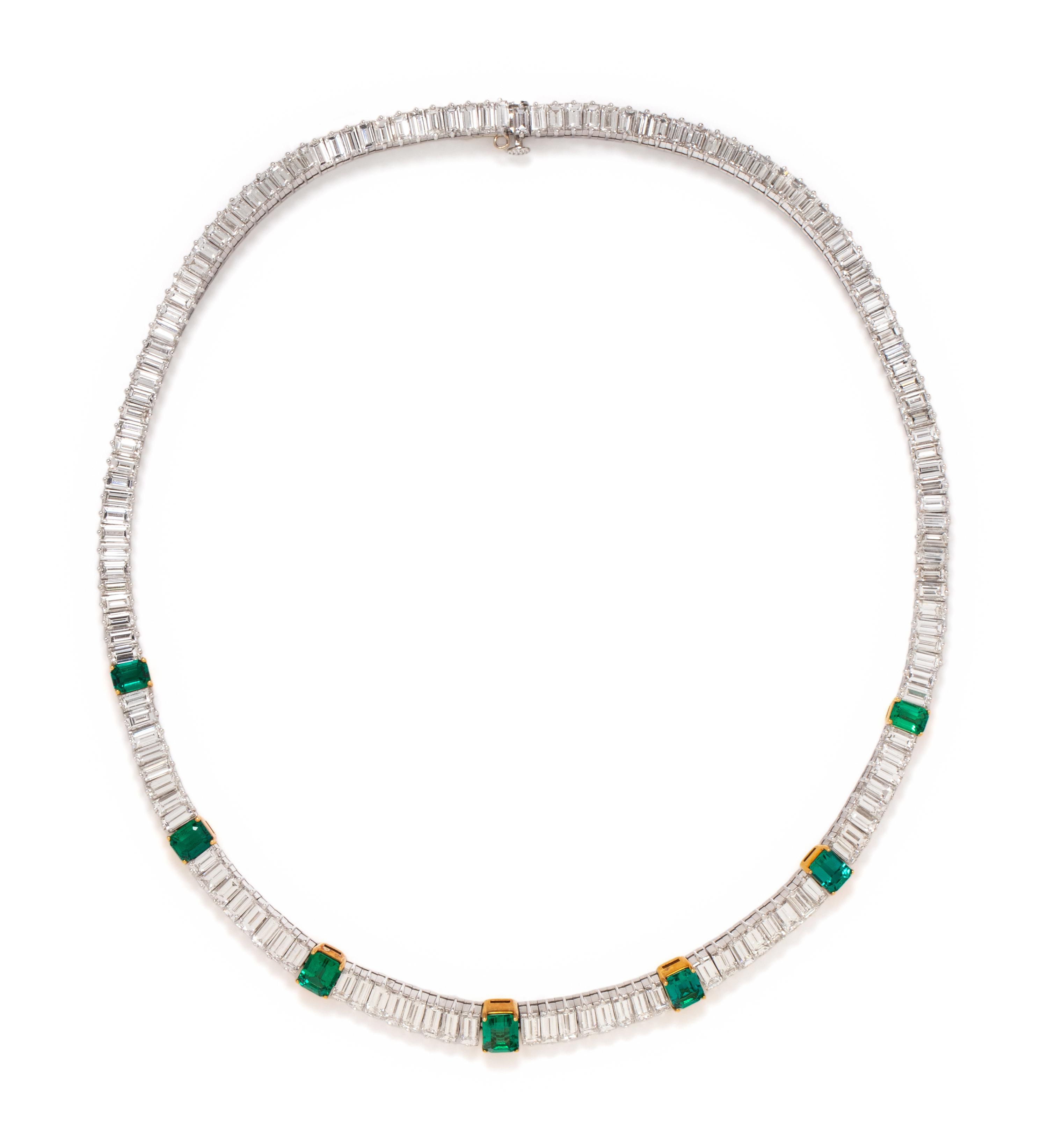 EMERALD AND DIAMOND NECKLACE