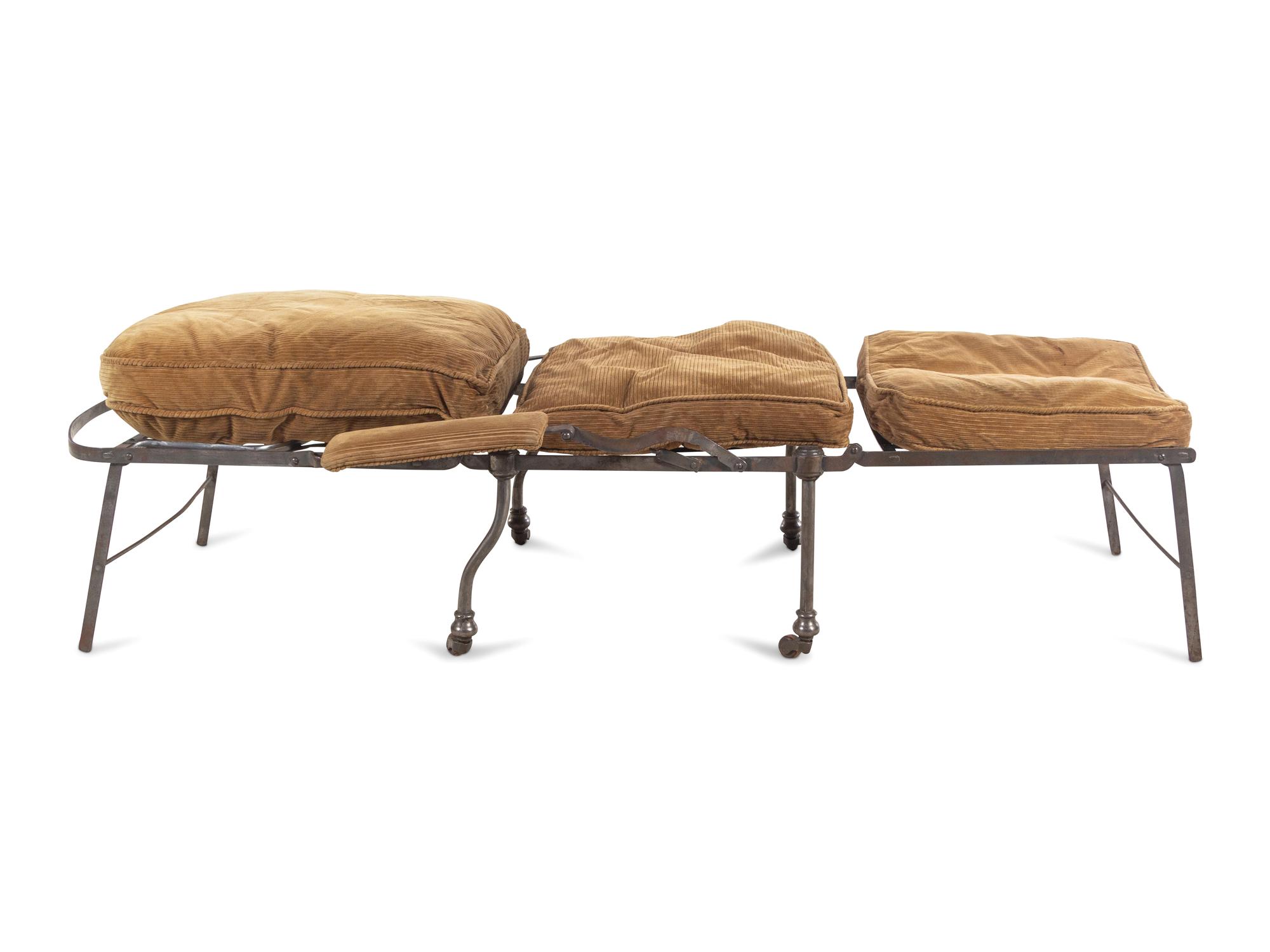 A Victorian Steel Adjustable Lounge Chair