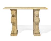 An Italian carved limestone console table, 18th / 19th century