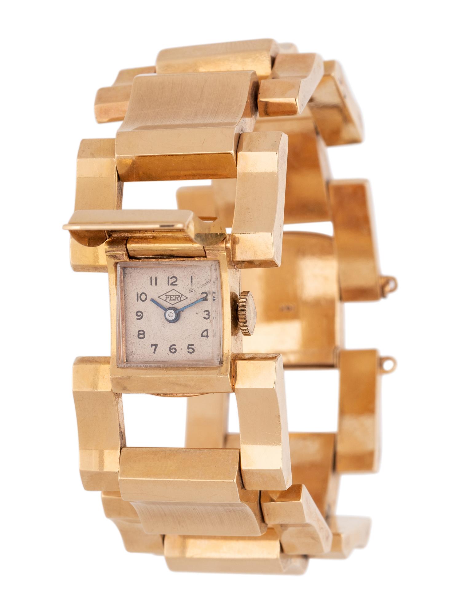 PERY, 14K YELLOW GOLD SURPRISE WRISTWATCH
