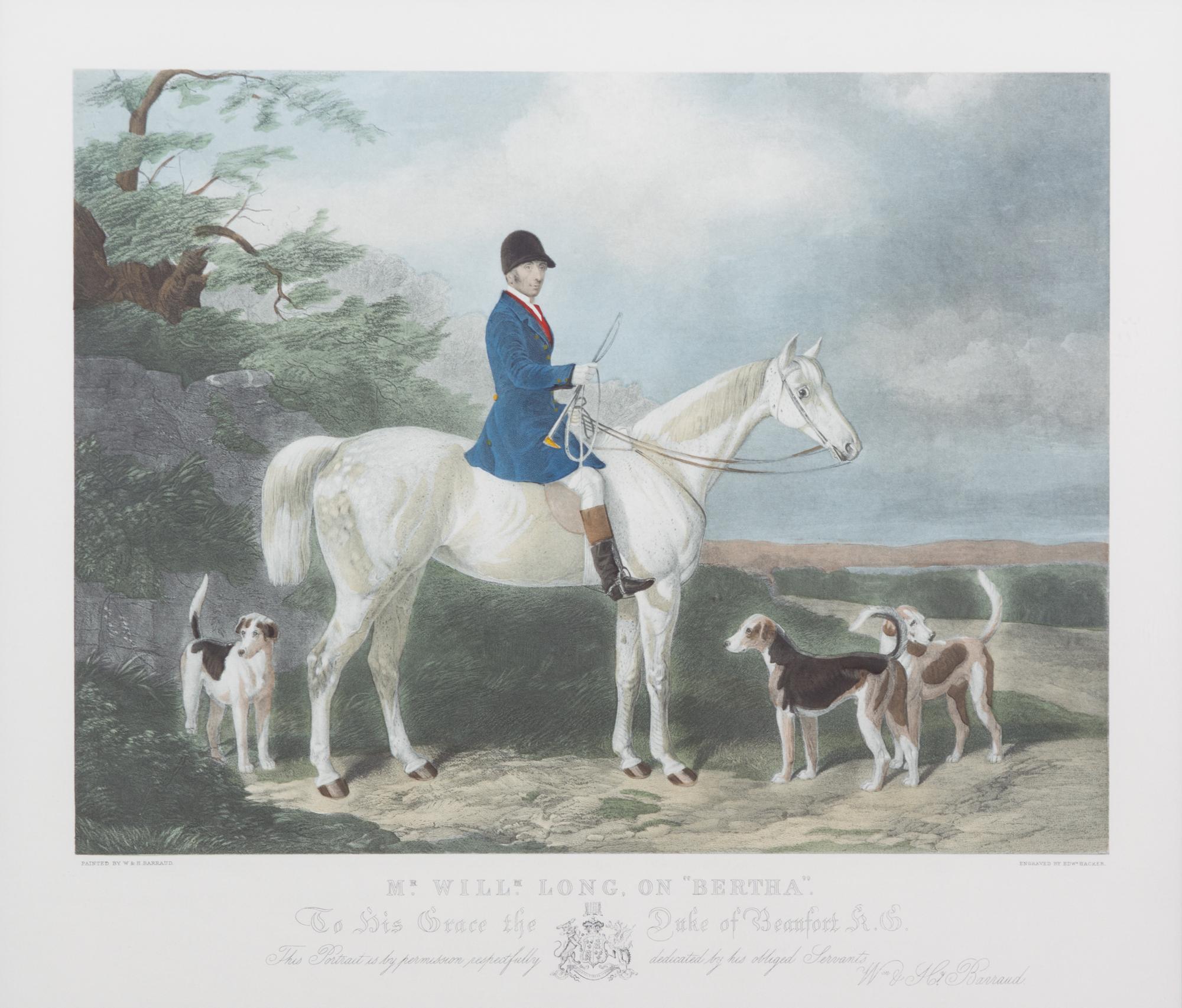 William H. BARRAUD, after - Edward HACKER, engraver Image 14 1/2 x 19 inches. — Mr. Charles Davis on the Traverser - Mr. William Long on Bertha