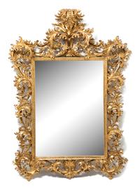 A Florentine Rococo Style Carved Giltwood Mirror Height 62 x width 46 inches. — LATE 19TH CENTURY/EARLY 20TH CENTURY
