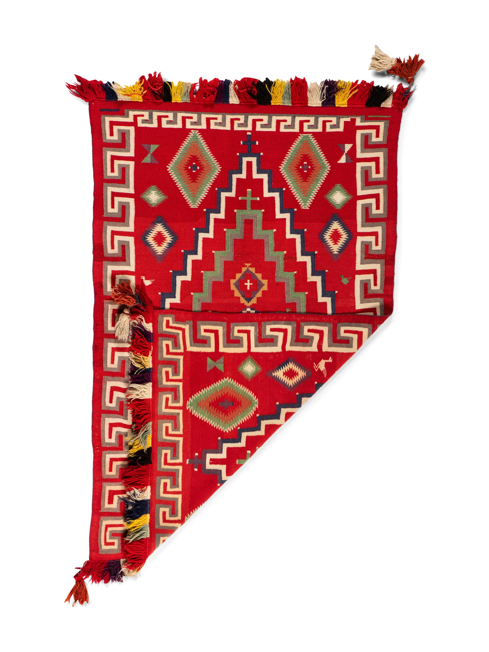 Navajo Pictorial Germantown Weaving / Rug, with Birds