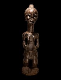 A Bena Lulua Wood Standing Female Figure