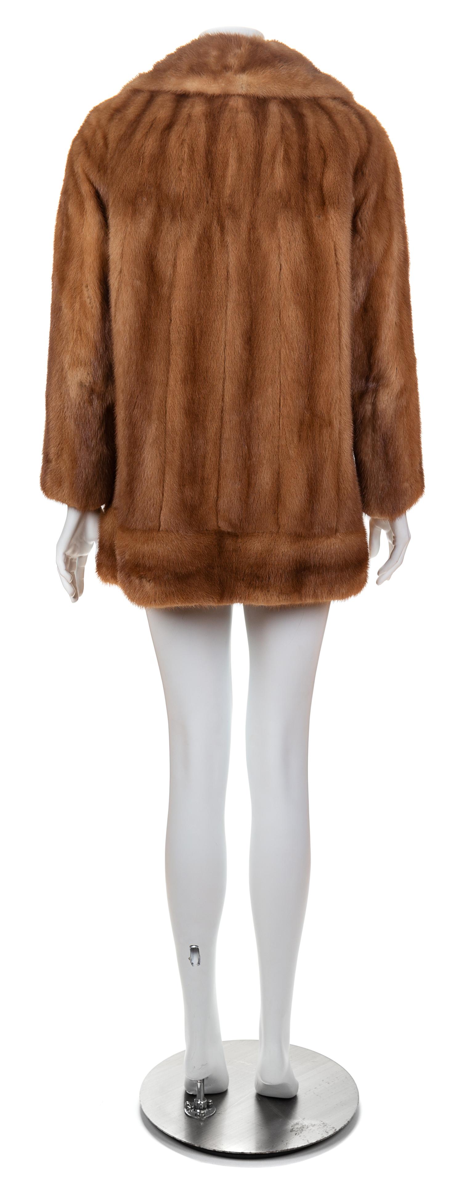 A Light Brown Mink Jacket, No size.