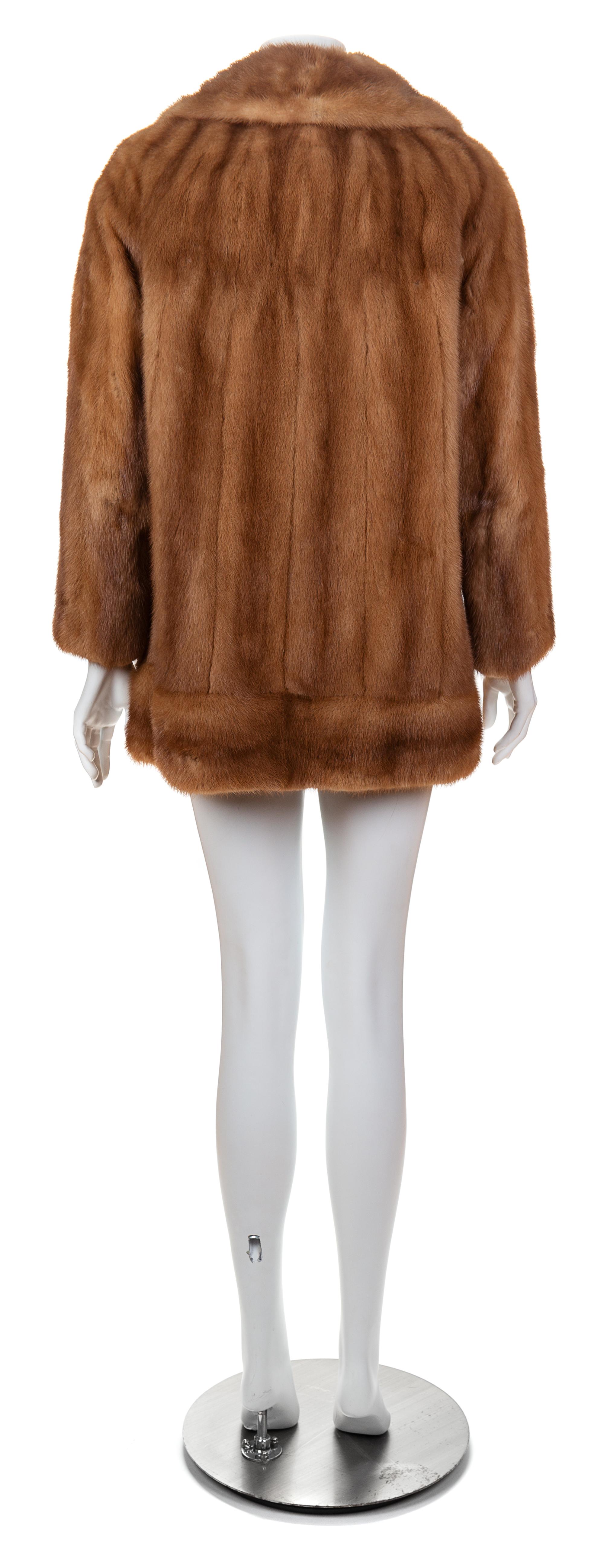 A Light Brown Mink Jacket, No size.