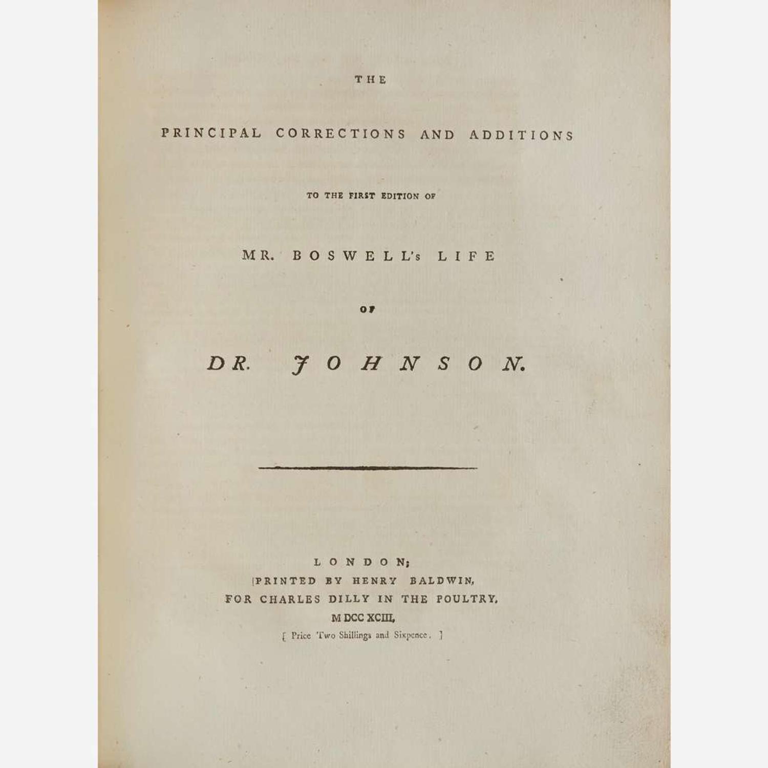 [Literature] Boswell, James The Life of Samuel Johnson...