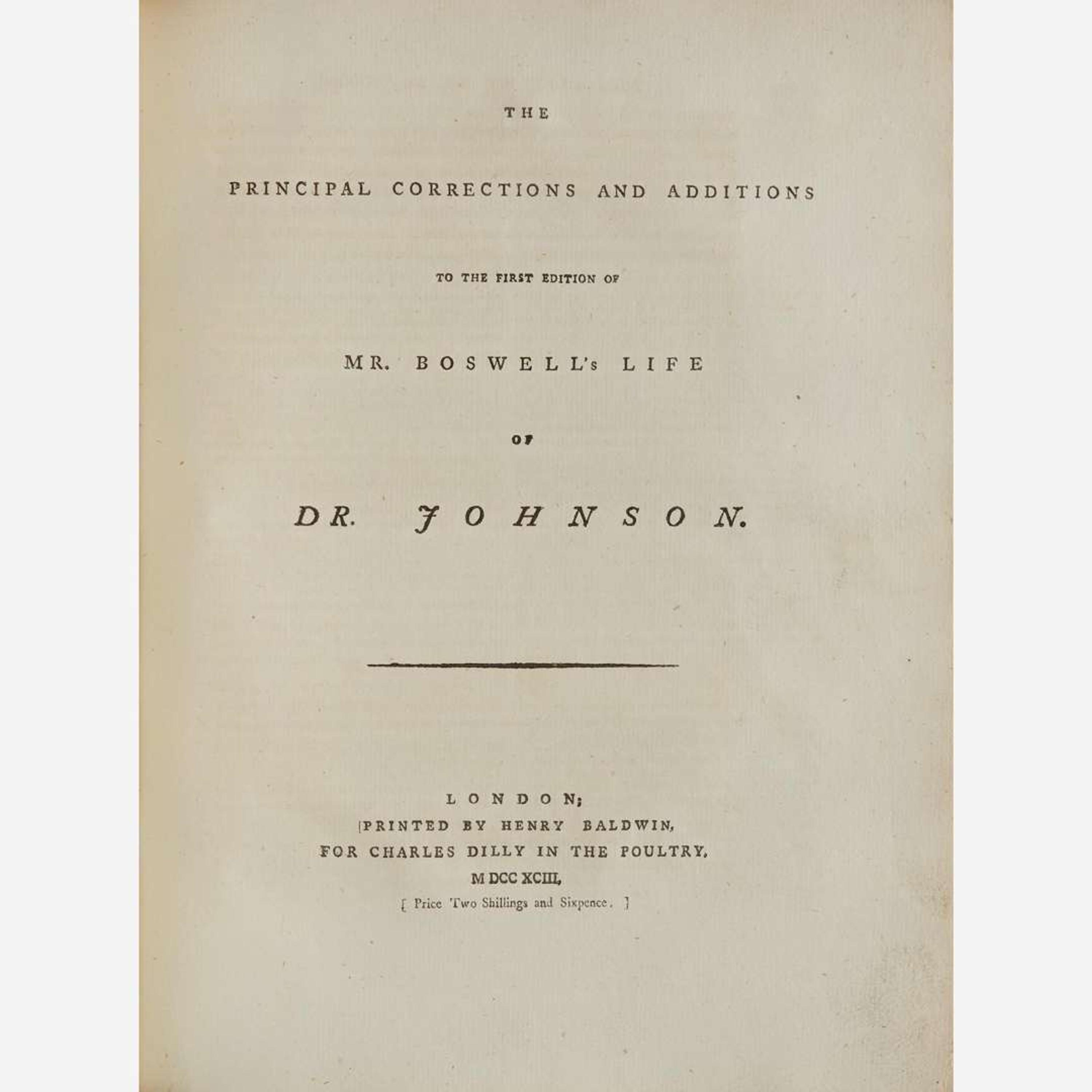 [Literature] Boswell, James The Life of Samuel Johnson...