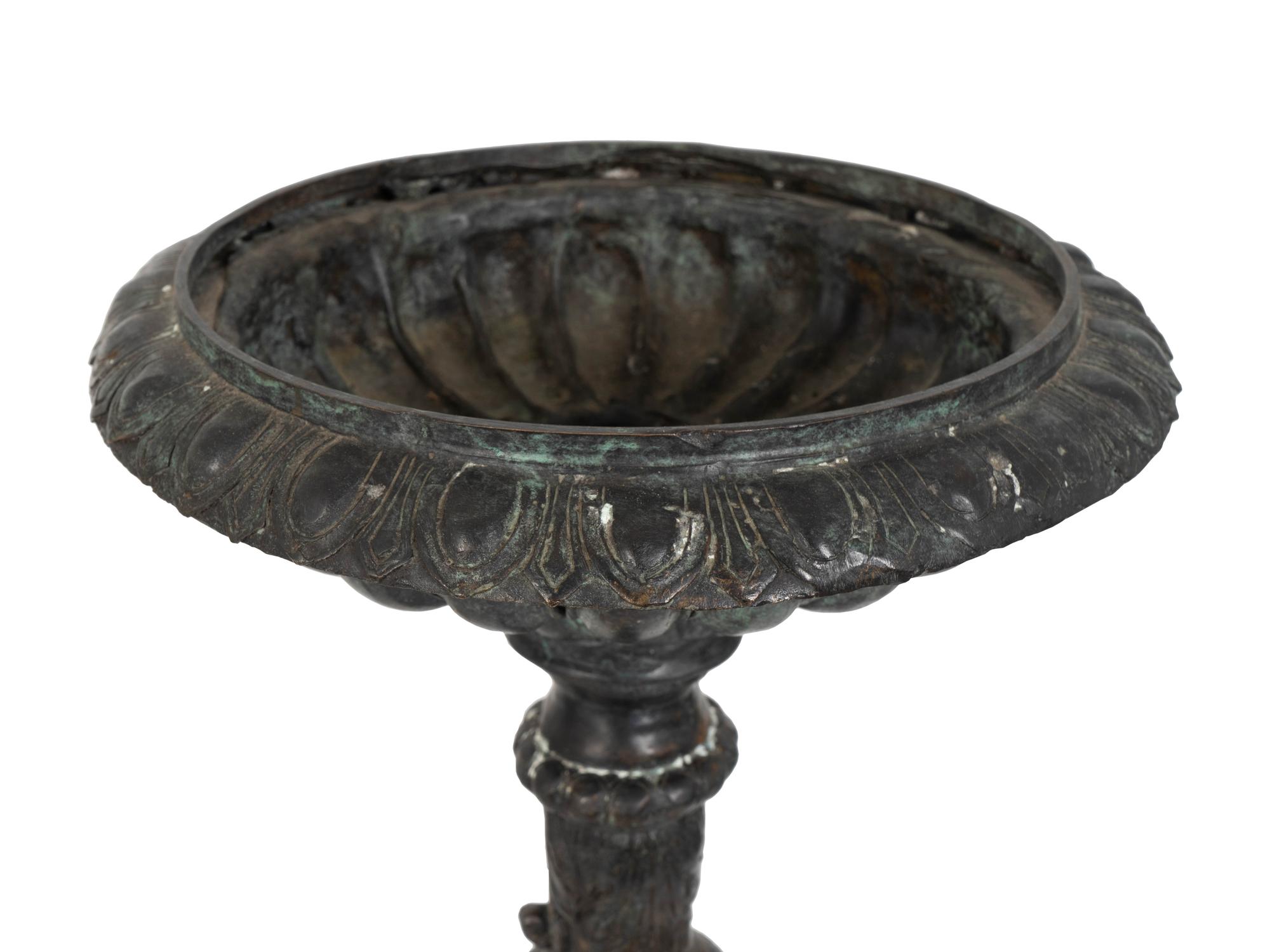 A Pair of Large Patinated Bronze Prickets — 19TH CENTURY